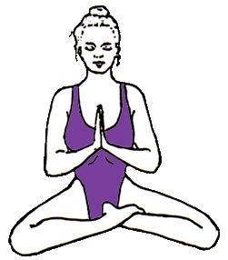 prayer mudra in easy pose